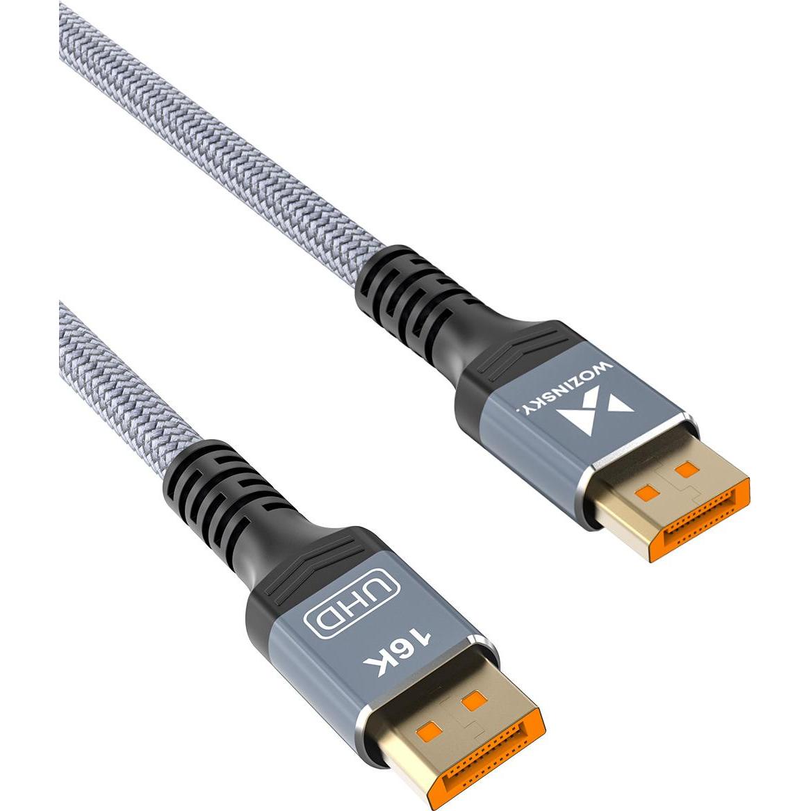 Wozinsky WPS-16AYL1S DisplayPort 2.1 Cable 80Gb/s 16K@60Hz 8K@120Hz 4K@240Hz HDR HDCP DSC 1m - Black (1 m), Cavo video, Nero