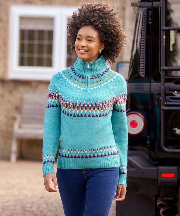 Produktbild Joe Browns Fairisle Chunky Half Zip Collar Jumper (40)