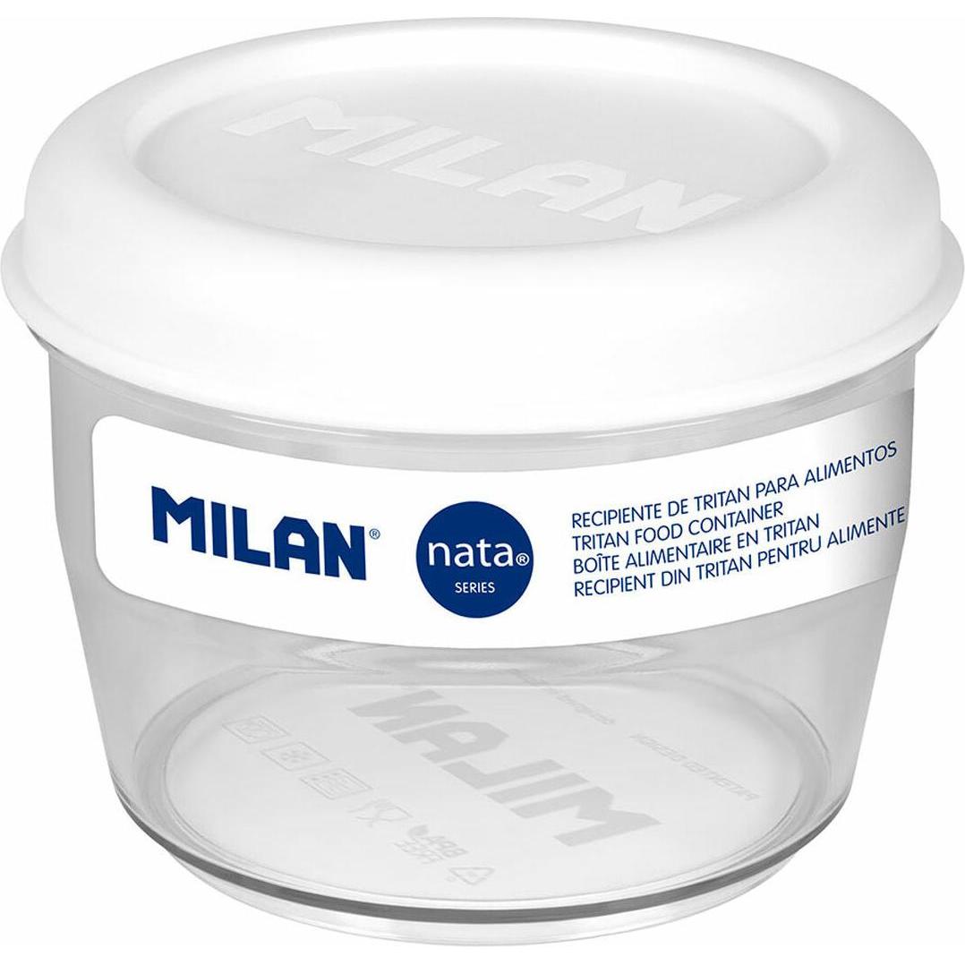 Milan Nata 624 white 0.5l round air-tight tritan lunch box, Portapranzo, Bianco, Trasparente