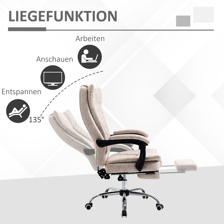 Produktbild Vinsetto Bürosessel mit Wippfunktion, ergonomisch, Kunstleder