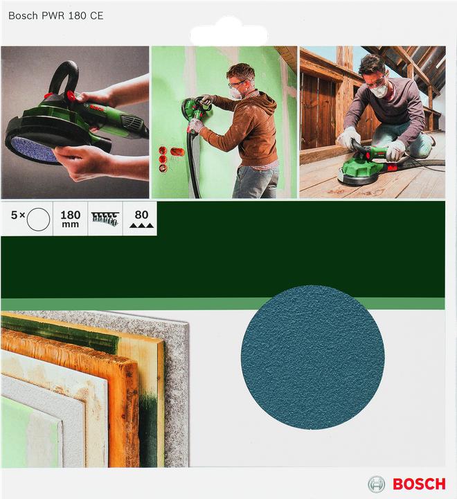 Actual product image Bosch Zubehör Sanding sheets PWR 180 mm K80 (80)