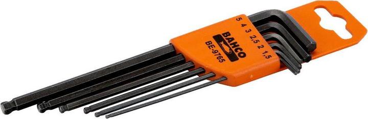 Actual product image Bahco Hexagon socket screwdriver set, hexagon with ball head, phosphatised, 1.5 mm to 5 mm - 6-piece set