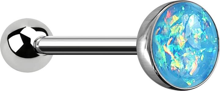 Image du produit Star Piercing Barbell silber mit Kugel und Kugel Opal aqua (sans laiton, Acier chirurgical 316L)