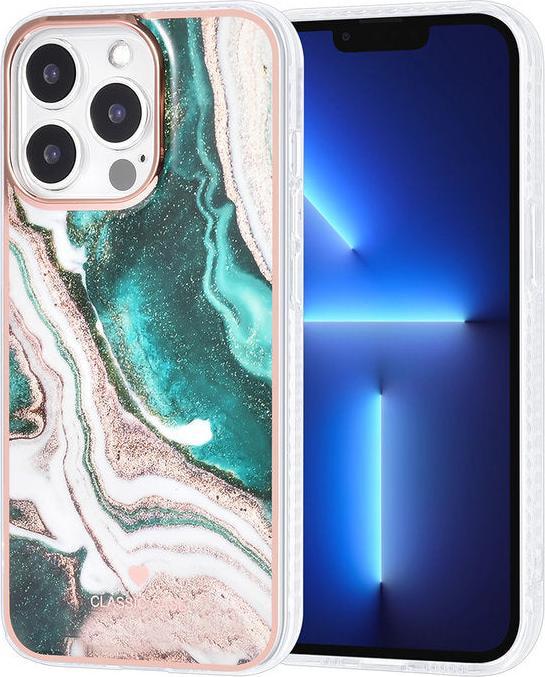 Actual product image UNIQ Accessory Case iPhone 13 Pro - Hardcase protective cover Marble green No.221 (Apple iPhone 13 Pro)