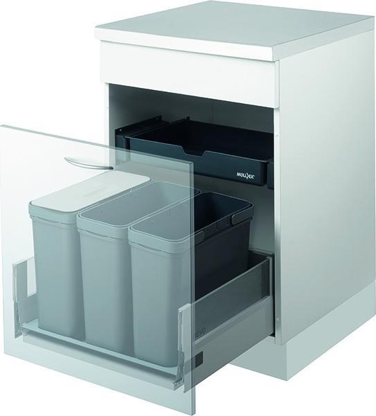 Actual product image Müllex Waste insert system ZK-TRIOXX 3x16, 55/60 for BLUM Legrabox