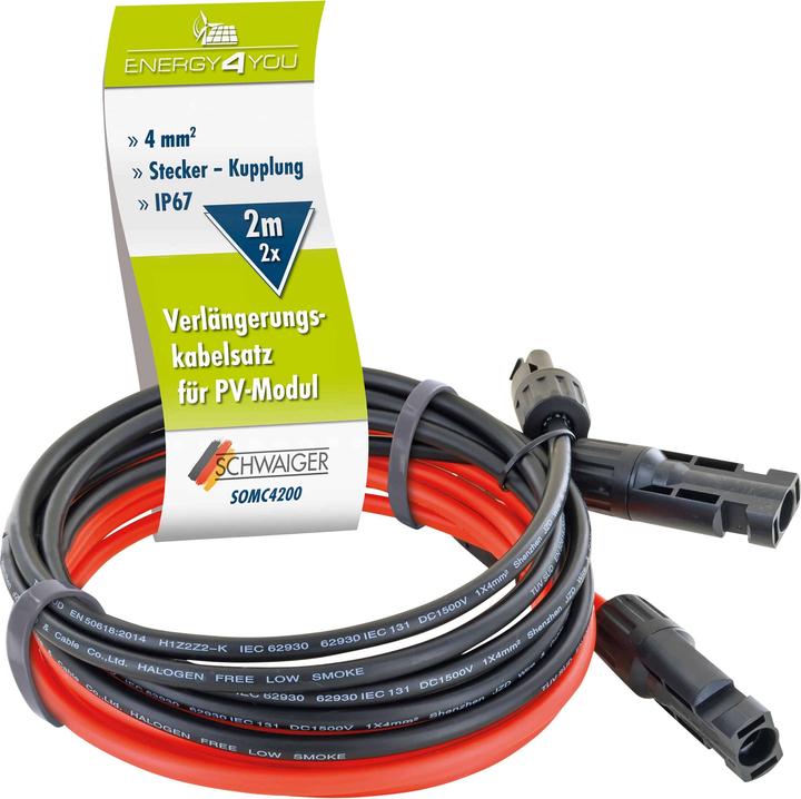 Actual product image Schwaiger Extension cable set 2x 2m (Solar connector)