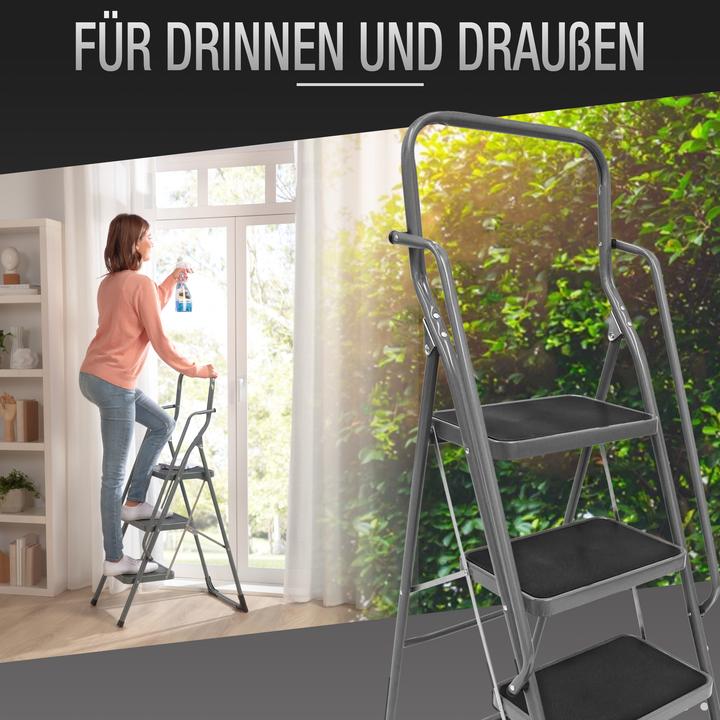 Actual product image Aktivshop Safety ladder "3- or 4-step" with handrail (Scaffolding, 46 cm)