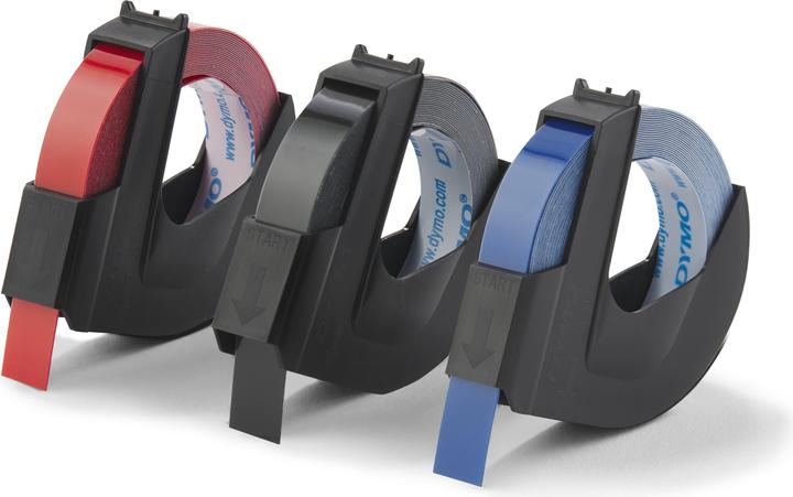 Produktbild Dymo Prägeband 3D (0.90 cm, Blau, Rot, Schwarz)