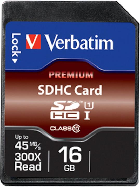 Actual product image Verbatim SDHC Card Class 10 Premium (16 GB, SDHC, U1, UHS-I)
