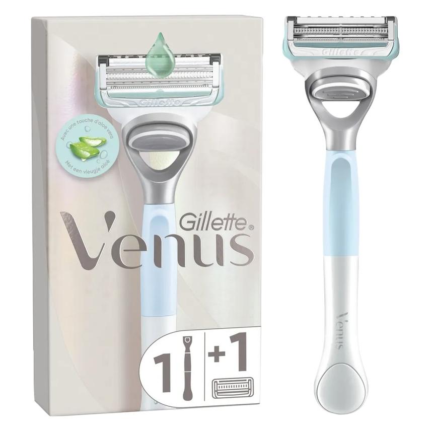 Gillette, Nat Scheermes, Venus - Scheersysteem Voor Huid En Schaamhaar - 1 Scheermesje - 100 Ml