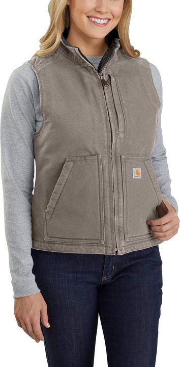 Carhartt Sherpa Lined Mock Neck Vest Taupe Grey Gr.Xs