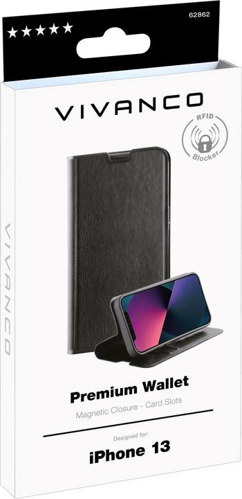 Image du produit Vivanco Étui Premium pour téléphone portable 15,5 cm (6.1" ) Étui porte-monnaie Noir