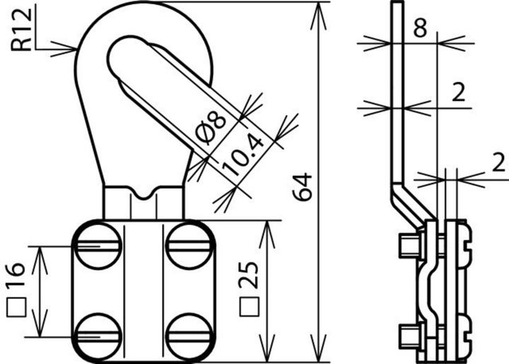 Actual product image Dehn Earth cable lug 6-16mm version (B) 444010
