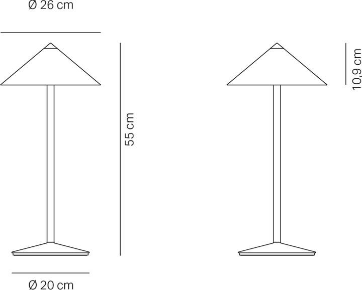 Image du produit Zafferano Draagbare Tafellamp mit Touch Control, dimmbar, drehbarer Kopf, aussen geeignet