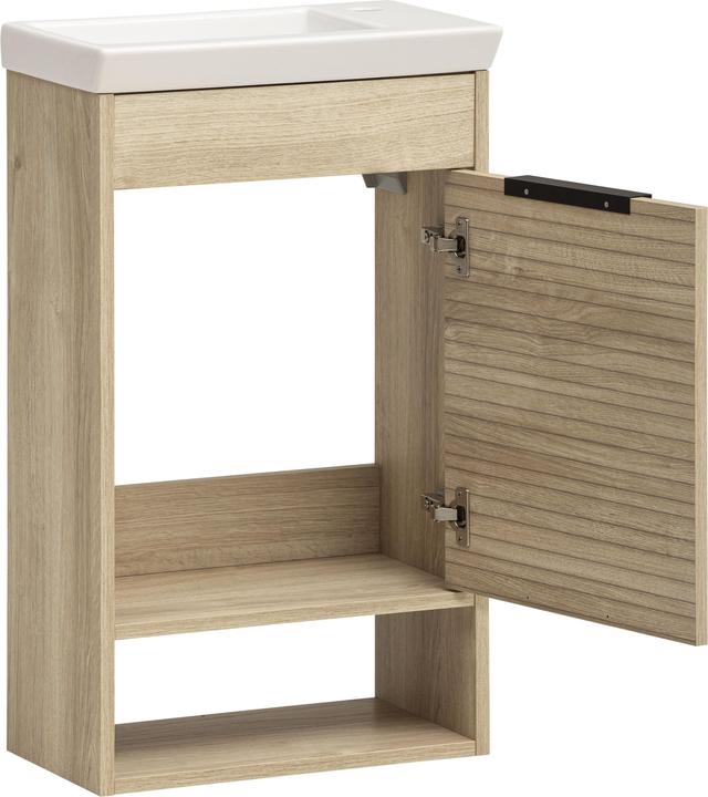 Actual product image Möbelpartner Waschbecken mit Unterschrank Mads 159075 weiss-eiche 45,5 x 27,0 x 5,0 cm