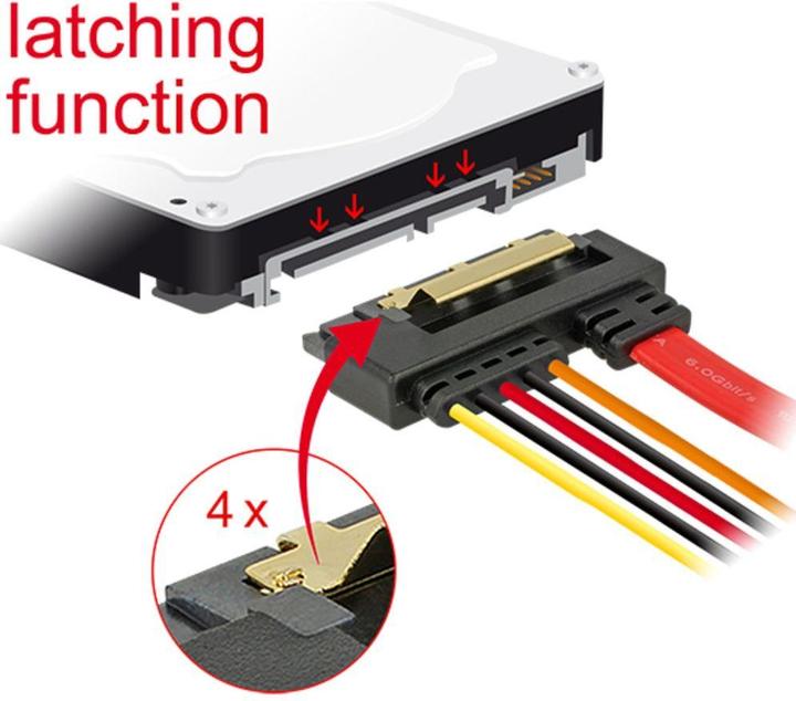 Produktbild Delock SATA Kabel & SATA Strom (30 cm, SATA III)