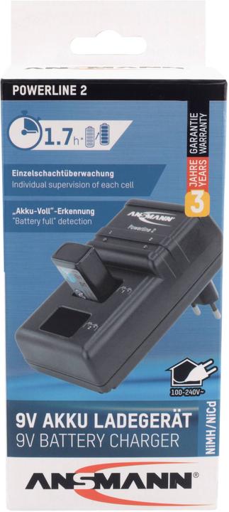 Produktbild Ansmann Stromleitung 2 (2 Stk., 9V Block, Ladegerät ohne Akku)