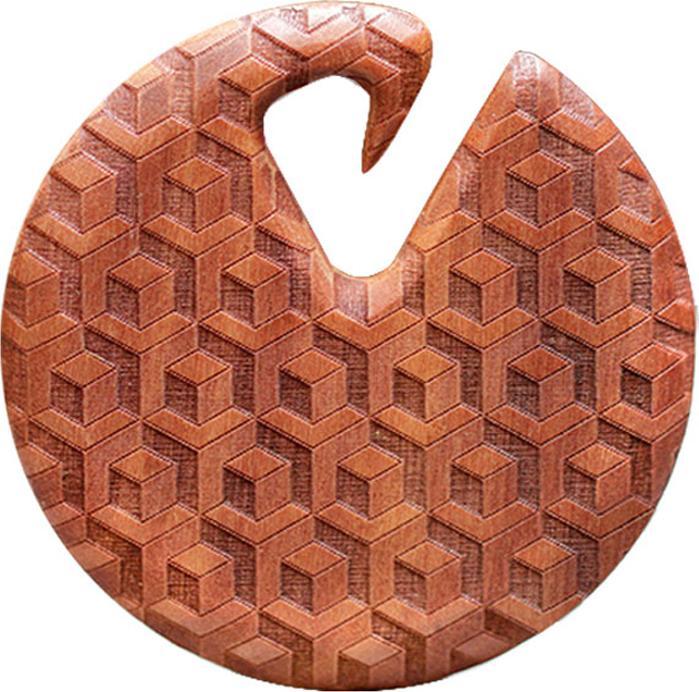 Immagine prodotto Star Piercing Ohrgewicht Teller 3D Illusion aus Sawo Holz (senza ottone, Organico)