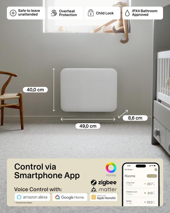 Produktbild Mill Invisible Smart WiFi Gen 4 panelvarmer 400W