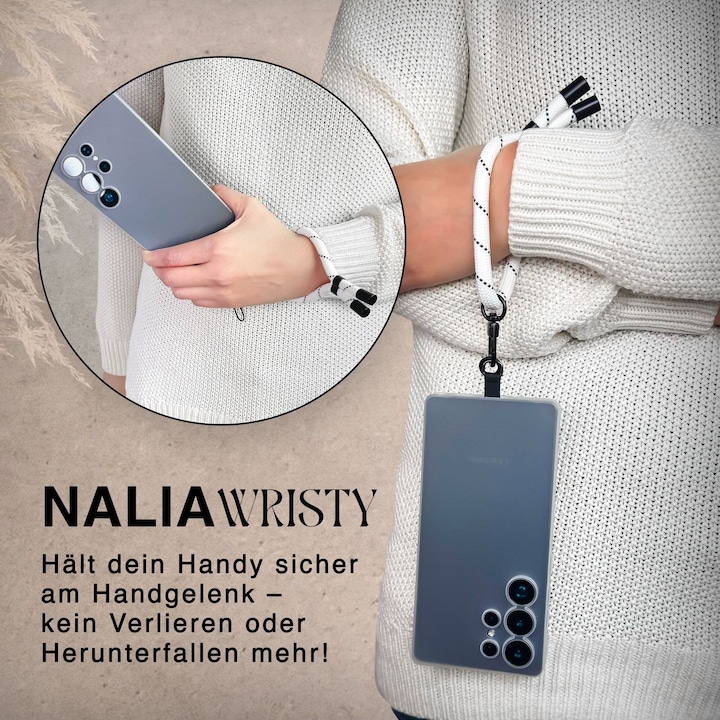 Produktbild Nalia Wristy Lanyard Handykette – Universal Trageband für Smartphones – Verstellbar, Soft & Elastisch