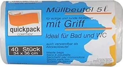 Produktbild Quickpack Müllbeutel 5,0 l weiss, 40 St. (40 x, 5 l)