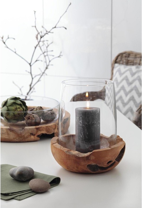 Produktbild Leonardo Windlicht Terra mit Teaksockel (2 x, 23 x 23 x 23 cm)