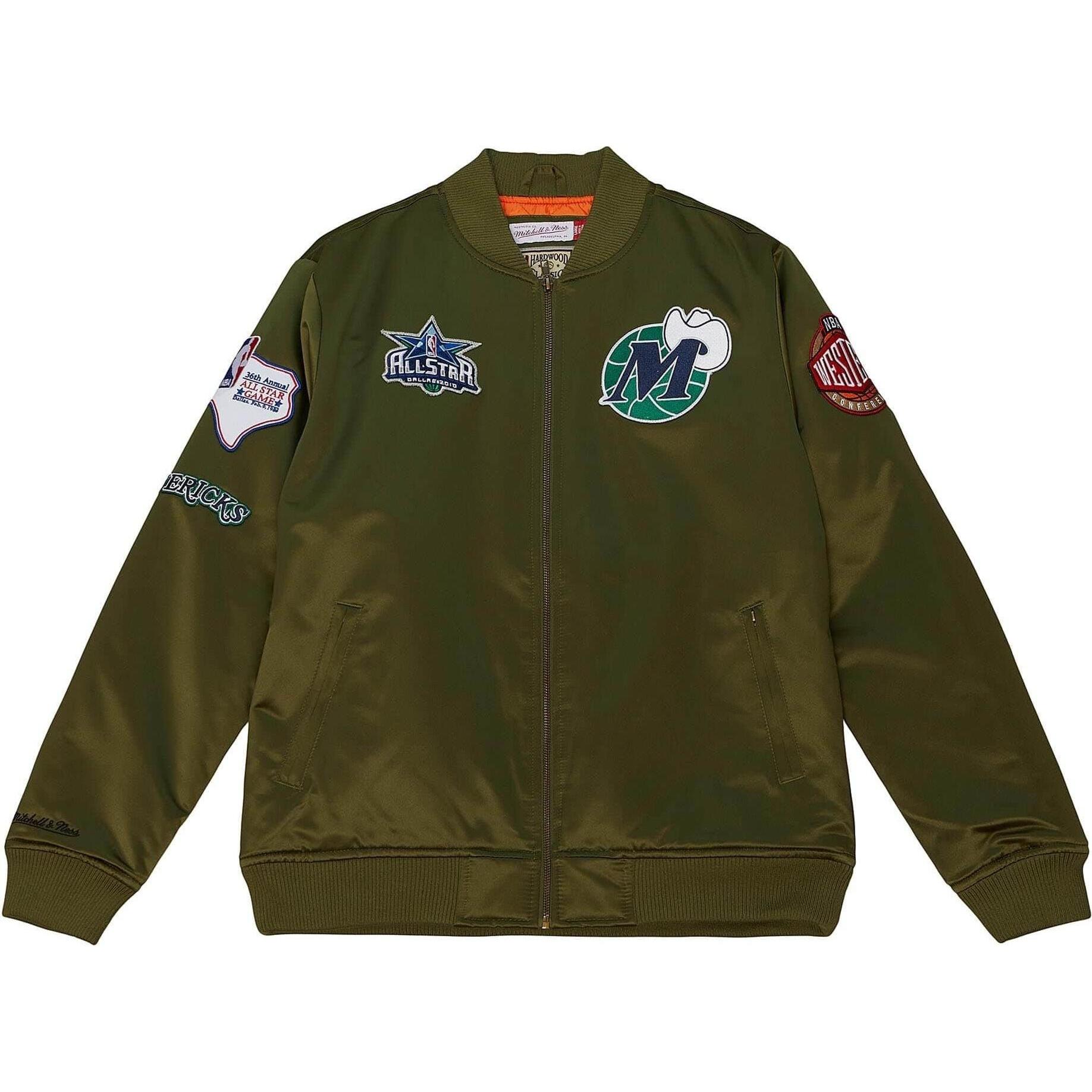 Mitchell & Ness, Herren, Jacke, M&N Satin Bomber Jacke - FLIGHT Dallas Mavericks - XL (XL), Schwarz, XL