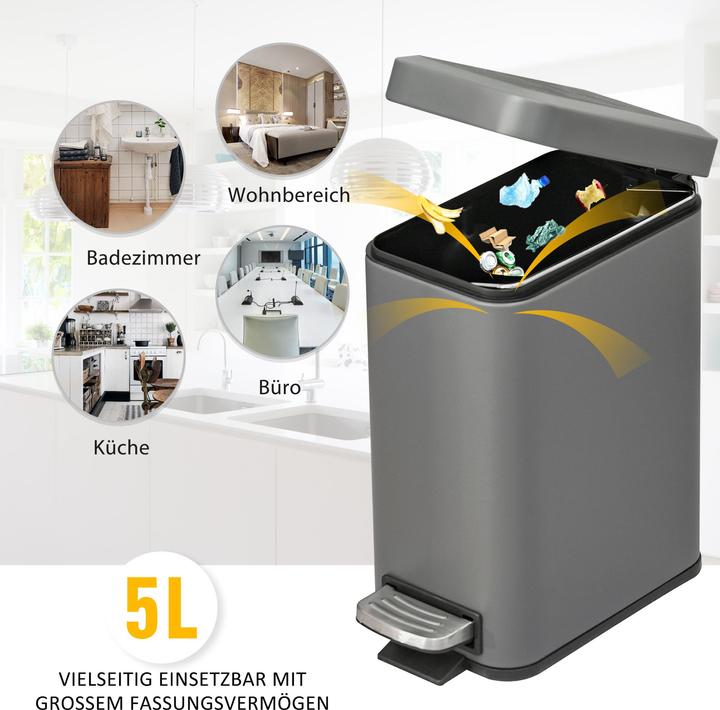 Produktbild Homcom Mülleimer mit Fusspedal (5 l)