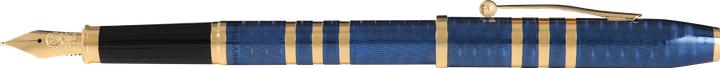 Actual product image Cross Century II fountain pen blue lacquer with finely engraved pattern 175th anniversary 23 carat gold pl (23 carat gold-plated, Gold plated)
