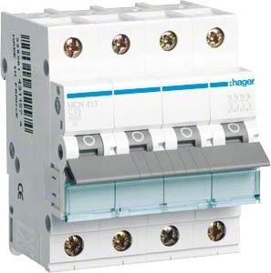 Image du produit Hager HAG MCN413 Disjoncteur 4P 6KA C-13A 4M