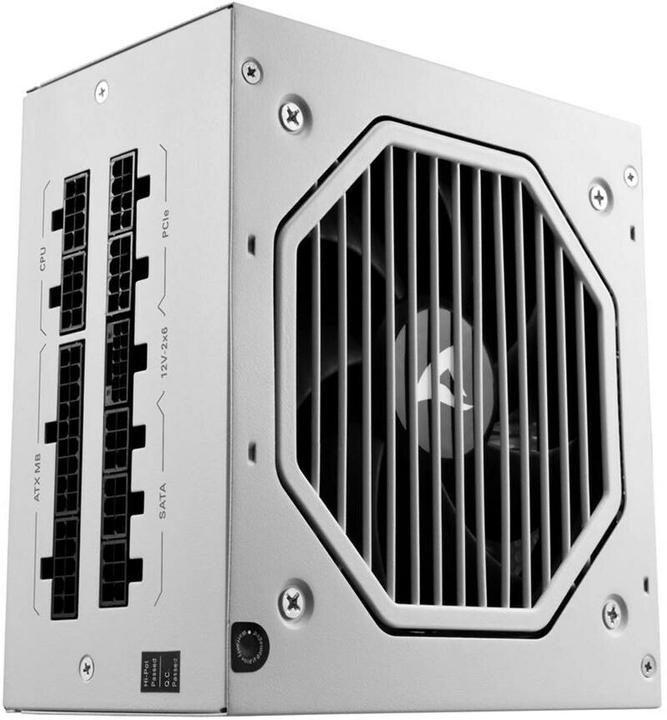 Actual product image Sharkoon Rebel P20 1000 White (white, 1x 12 pin high power connector, 4x PCIe, cable management, 1000 watts) (1000 W)
