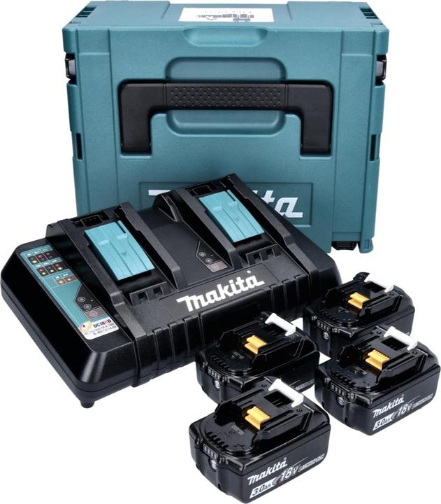 Produktbild Makita Power Source Kit 18V mit 4x BL1830B Akku 3,0Ah + DC18RD Doppelladegerät ( 197720-6 ) + Makpac (18 V)