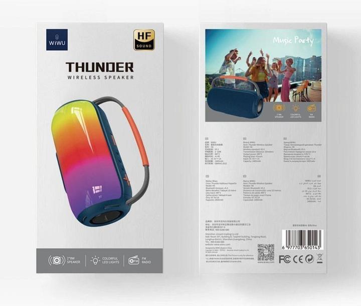 Actual product image Wiwu Bluetooth speakers - Wireless Bluetooth Speaker Thunder H6 (4 h)
