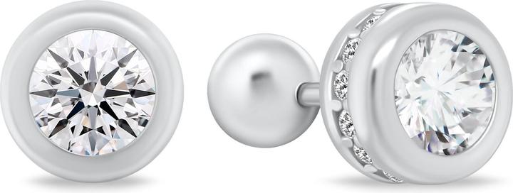 Image du produit Brilio Silver - Boucles d'oreilles en argent avec zircons clairs EA17 - Dimension : 0.7 cm