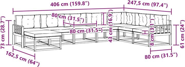 Produktbild vidaXL Outdoor-Sofa