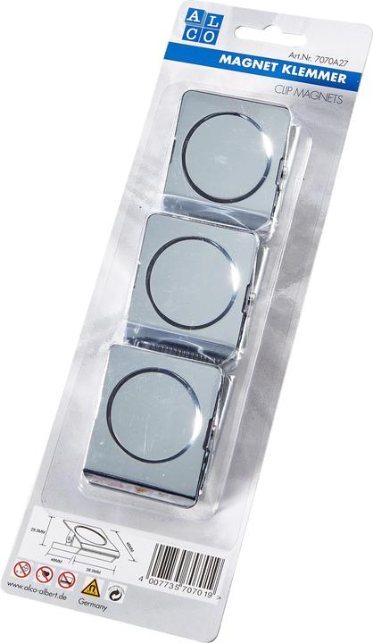 Alco ALCO-Albert 7070A27 - Magnetklemmer 38mm, verchromt (3x)