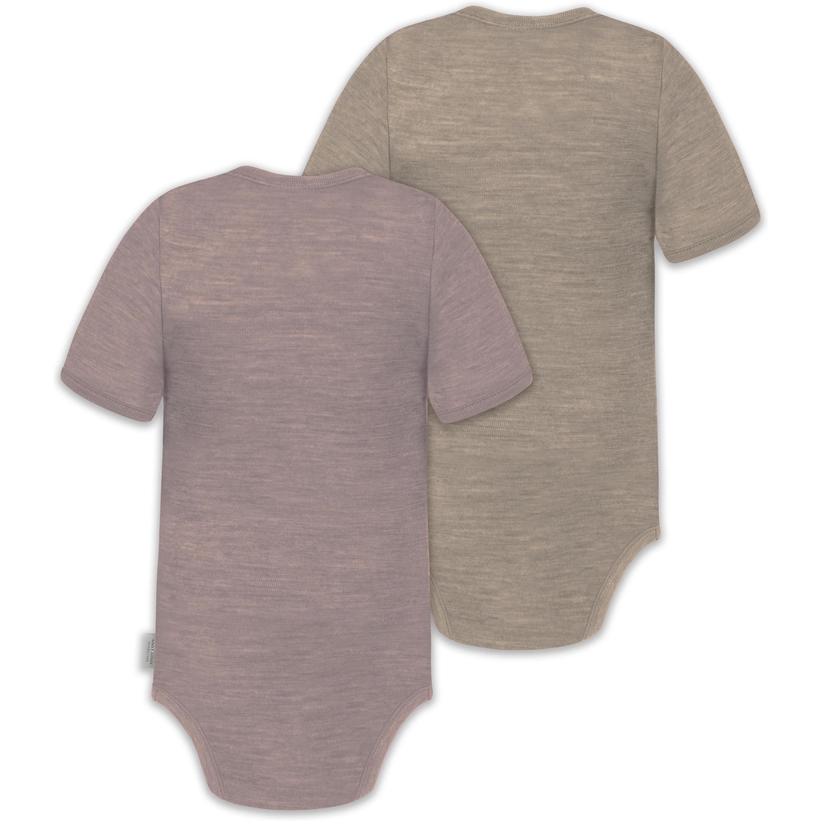 Thumbnail - Normani, Herren, Body, 2er Set Baby Merino Kurzarmbody „Tihoi" - 9317, Rosa, (62)