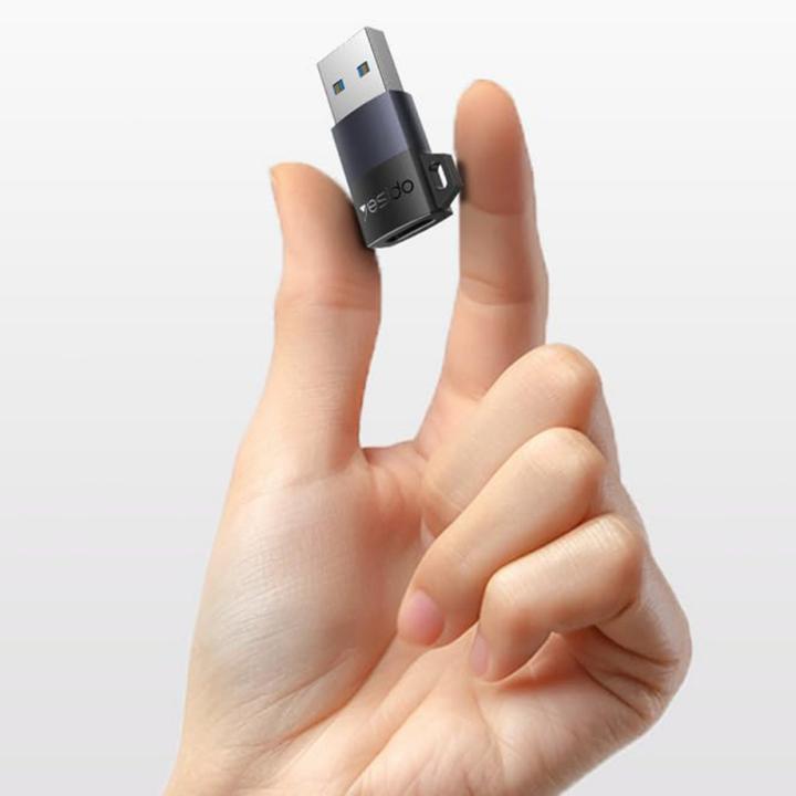 Immagine prodotto Yesido - OTG Adapter (GS34) - USB3.0 Male to Type-C Female, 18W, Aluminum Alloy - Grey (USB 3.0, 18 W)