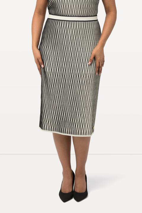 Actual product image Ulla Popken Textured Wool Blend Elastic Waist Skirt (54)