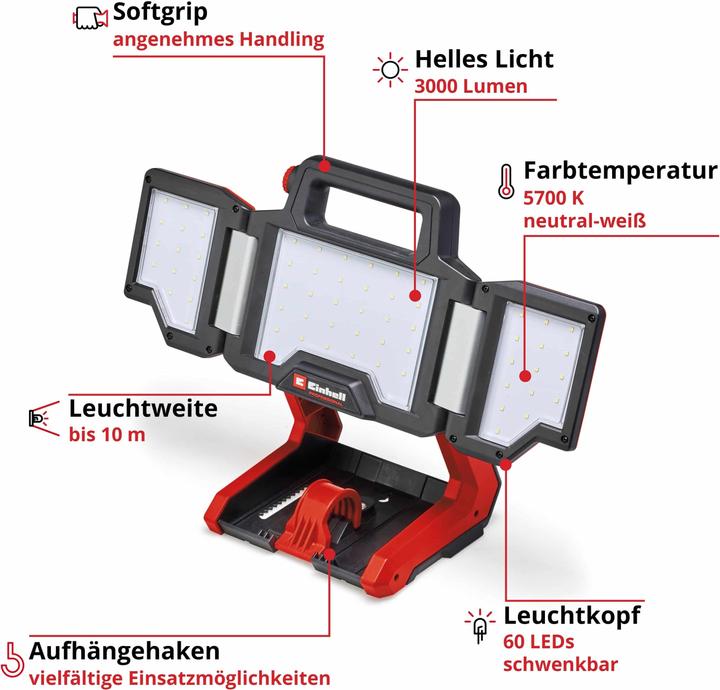 Actual product image Einhell Rechargeable lamp TP-CL 3000 Li Kit (1x 4.0 Ah)