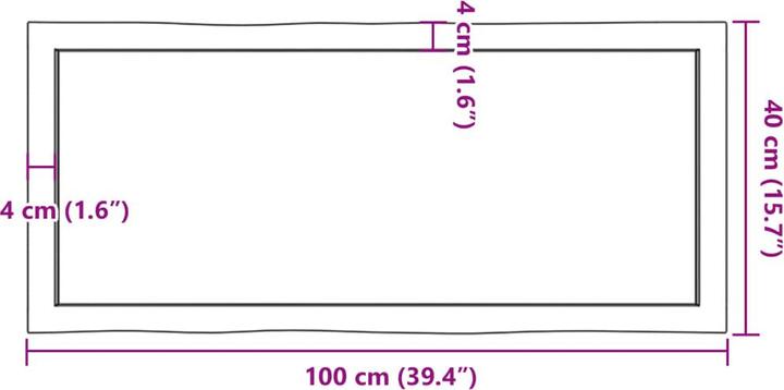 Immagine prodotto VidaXL Tischplatte 100x40x6 cm Massivholz Eiche Behandelt (100 x 40 x 6 cm)