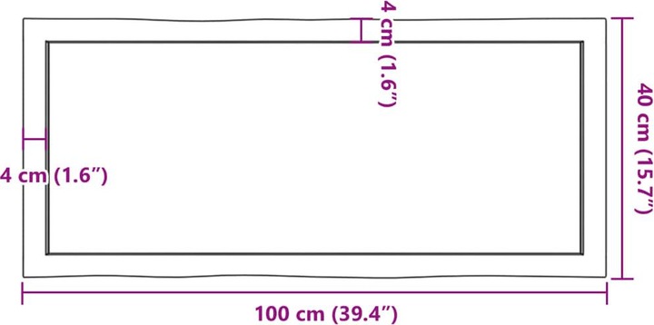 Actual product image VidaXL Tischplatte 100x40x6 cm Massivholz Eiche Behandelt (100 x 40 x 6 cm)