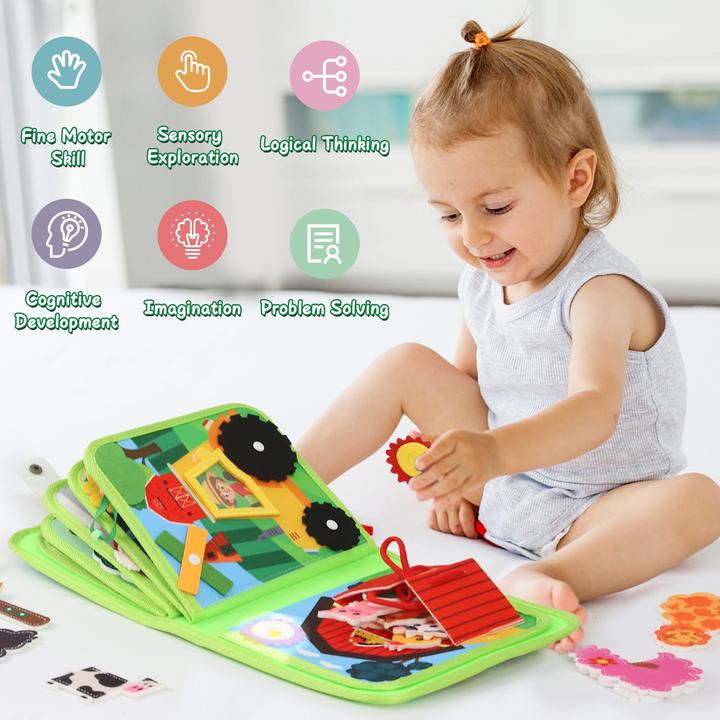 Produktbild Activity Board Busy Board von 1 2 Jahren, Baby Spielzeug Filz Buch Bauernhof Aktivität Busy Book, Aktivität für