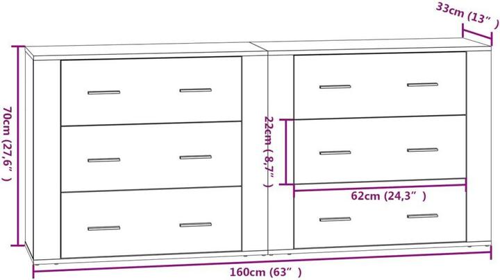 Produktbild vidaXL Sideboard (80 x 160 x 70 cm)