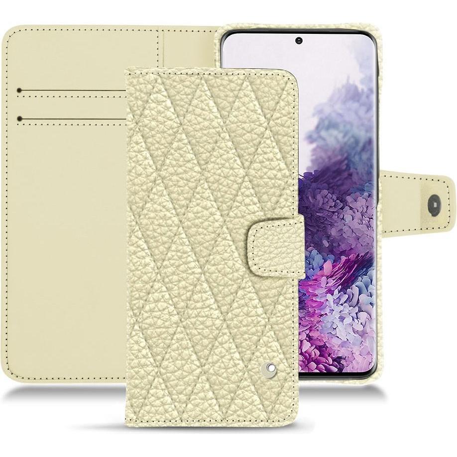 Noreve Lederschutzhülle Wallet (Samsung Galaxy S20), Smartphone Hülle, Weiss