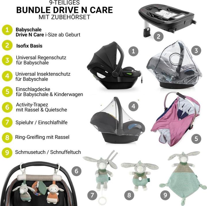 Actual product image Hauck Babyschalen-Set Drive N Care Set i-Size (40 (Baby car seat, ECE R129/i-Size Standard)