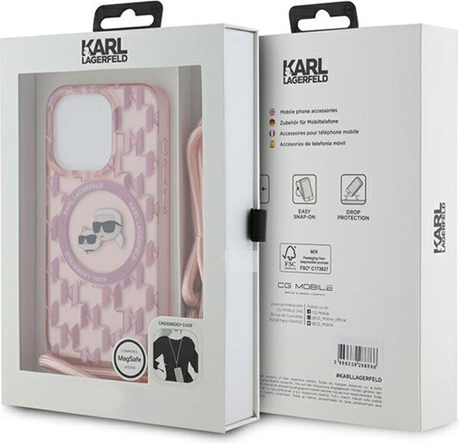 Immagine prodotto Karl Lagerfeld KLHMP15LHCKCKLCP iPhone 15 Pro 6.1" różowy/rosa hardcase IML Crossbody Monogram Karl (Apple iPhone 15 Pro)