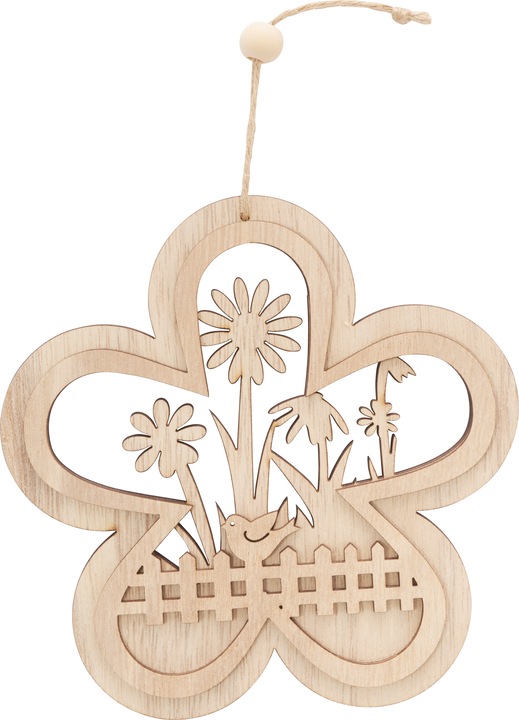 Image du produit VBS Pendentif floral / Décoration de fenêtre "Oiseau sur la clôture du jardin