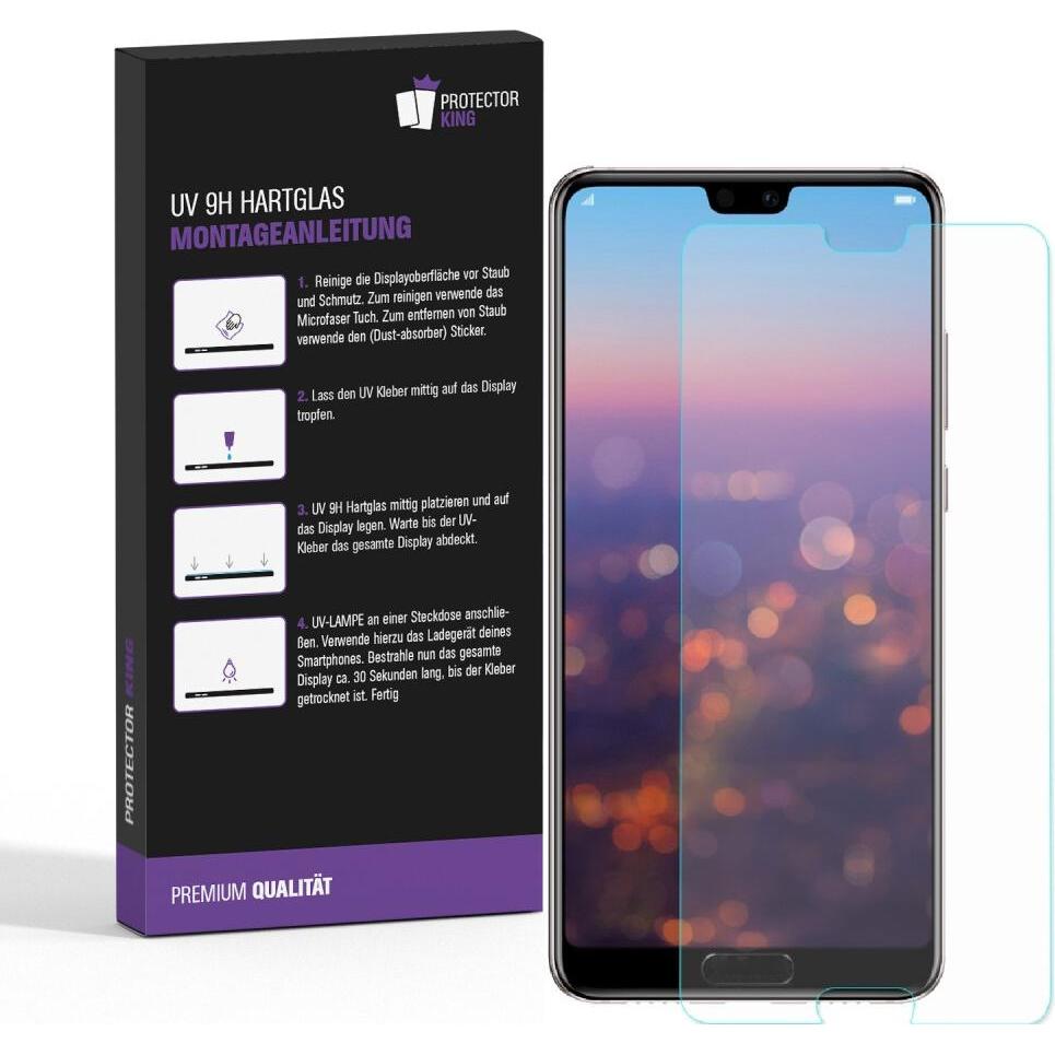 Thumbnail - Protectorking 1x UV Liquid Echtes Tempered 9H Panzerhartglas 3D KLAR (1 Stück, Huawei P20 Pro), Smartphone Schutzfolie