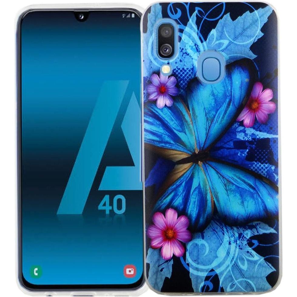 König Design Handyhülle für Samsung Galaxy A40 Schutzcase Backcover Bumper Etuis Rahmen Blau (Samsung Galaxy A40), Smart...